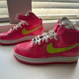 New Pink and Neon High Top Air Force 1’s